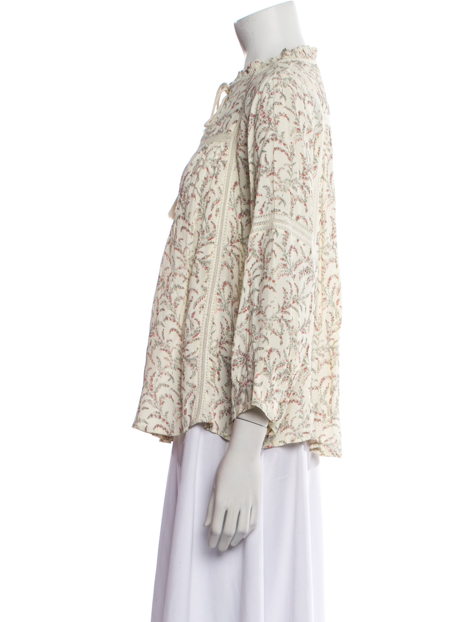 BA&SH Floral Print Mock Neck Blouse